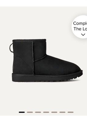 UGG Black Short Suede Shearling Ankle Boots